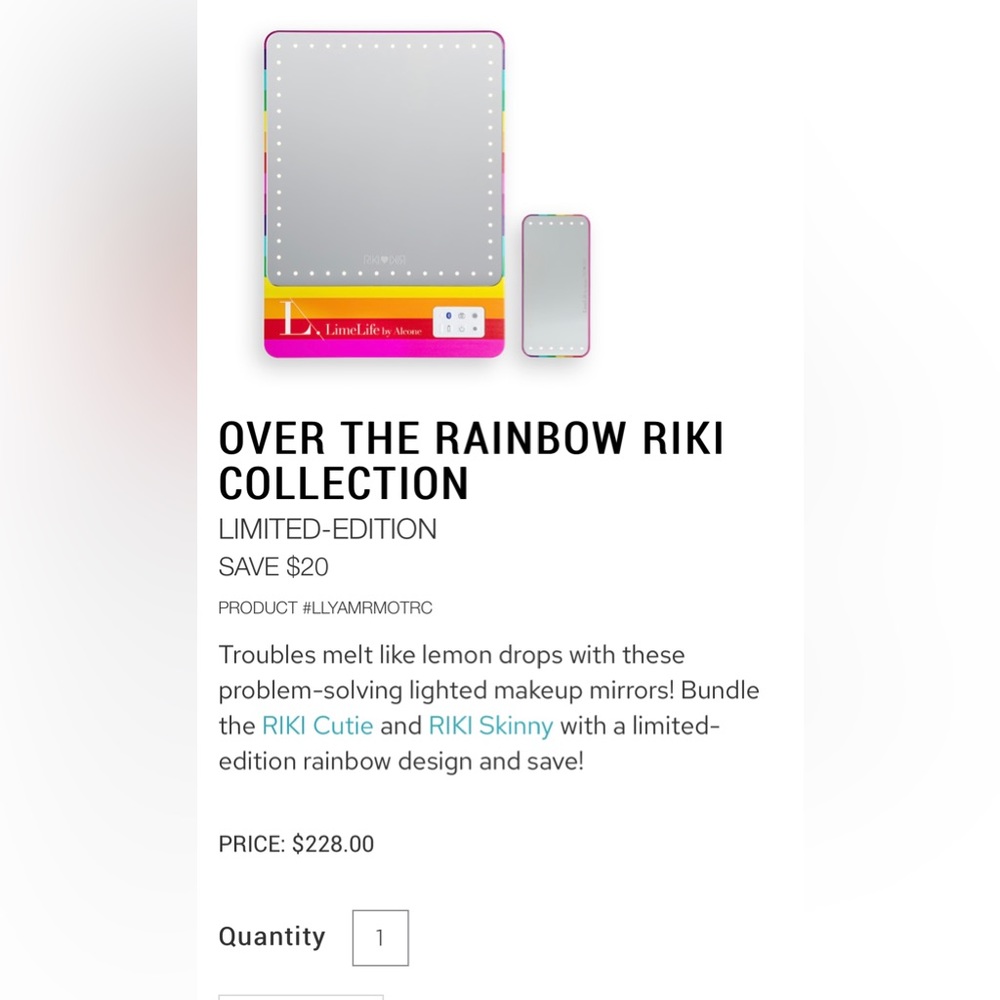 Riki Skinny mirror Limelife By Alcone series Rainbow color